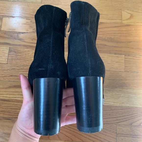 BCBGeneration Black Chunky Suede Ankle Boots - Picture 6 of 10